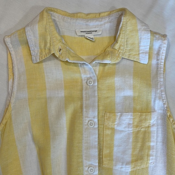 beachlunchlounge striped button down sleeveless shirt • Size XS - Picture 5 of 12